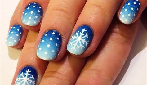 Cute Blue Christmas Nails Navy With Glitter Coffin Shaped Set! Chistmas