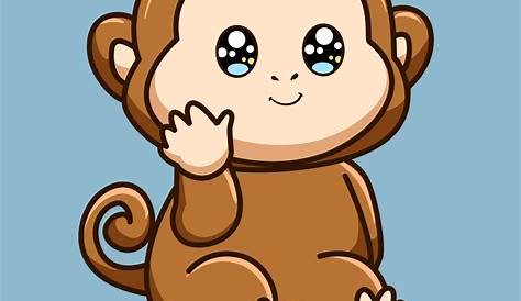beautiful cute monkey painted on a white background. Download a Free
