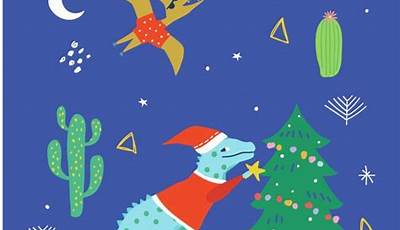 Cute Christmas Dinosaur Wallpaper