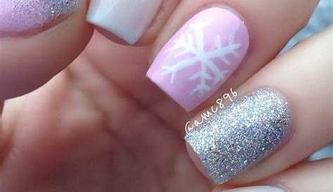Cute Christmas Nails Pink And White Pretty