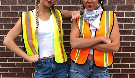 Cute Construction Worker Costume Girl Group Halloween Idea