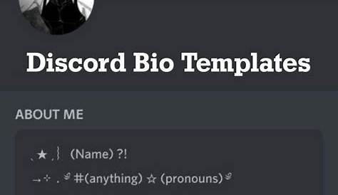 Bio Template Discord - Printable Word Searches