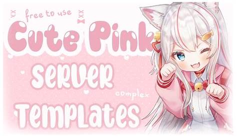 CUTE PINK DISCORD SERVER TEMPLATE!! Kawaii/Anime soft pink template