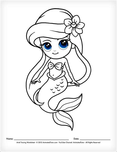 Download this simple mermaid coloring sheet for kids for a