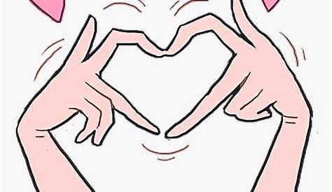 Love Heart Hand Saranghaeyo - Easy Finger Heart Drawing, HD Png