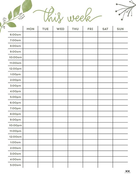 Free Printable Hourly Schedule Free Get Your Calendar Printable