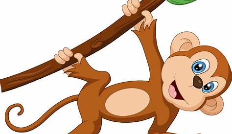Vector illustration of Cute baby monkey cartoon. Download a Free