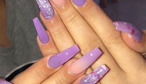 Purple nails gel acrylic Purple acrylic nails, Purple nails, Nail