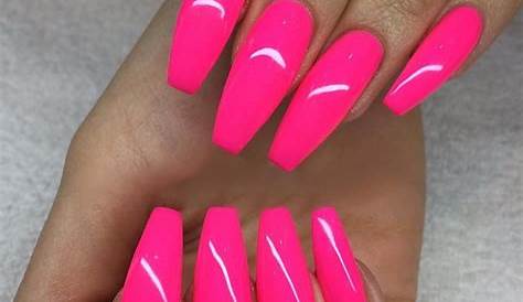 Cute Neon Pink Nails Hot