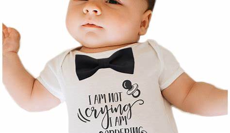 Baby Boy Outfit with Funny Saying and Black Bow Tie Coming Home Onesie