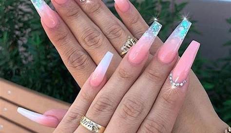 36 Pretty Acrylic Pink Coffin Nails Design For Long Coffin Nails Makeup