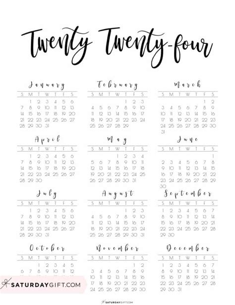 Cute Printable Calendar 2024-2025