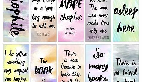 6 different bookmarks all with different quotes. These bookmarks are