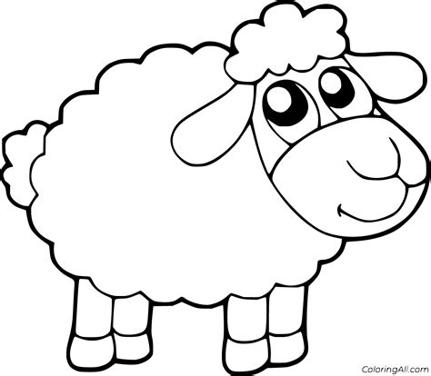 Cute Sheep Coloring Page at Free