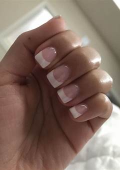 Cute Short French Tip Acrylic Nails