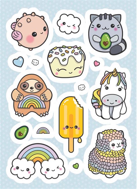 Cute stickers , available for printing free. Pictures are taken from