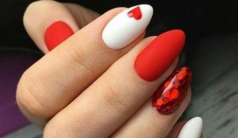 Almond Shaped Valentine's Day Nails First, file your nails into an