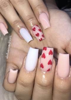 Cute Valentine's Day Acrylic Nails