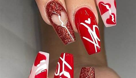 25 Lovely and Cute Valentine’s Day Coffin Nails Designs