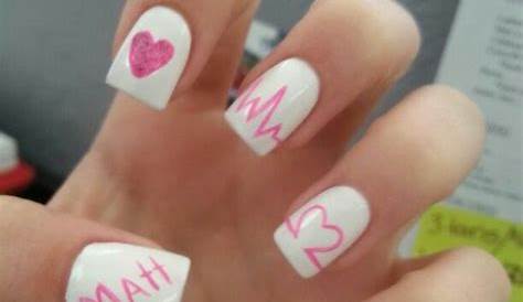 Valentines Day Nails With Boyfriend Initials Valentine Day Ideas