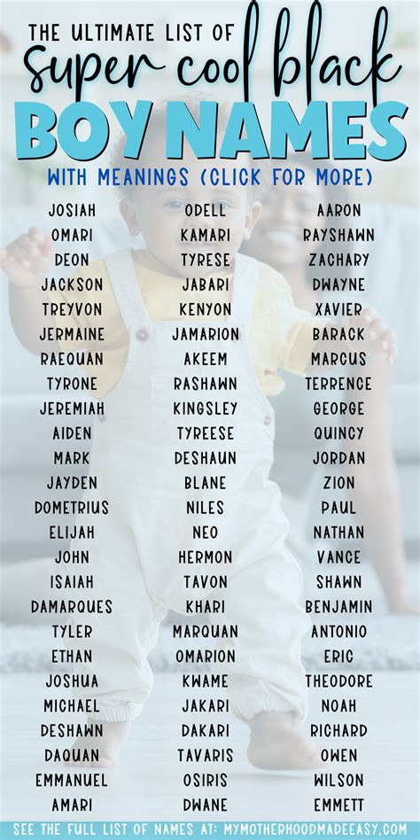 Cute Black Baby Boy Names That Start With A