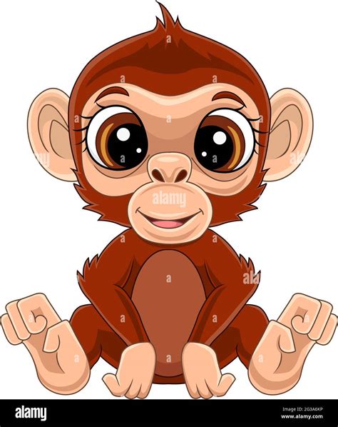 cute cartoon baby monkey