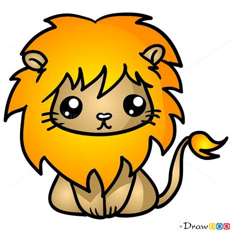cute cartoon lion drawing
