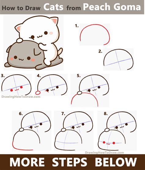 How to Draw Cute Kawaii Cats Stacked on Top of Each Other