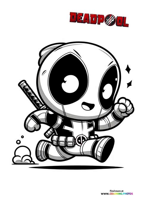 Cute Deadpool Marvel Coloring Pages
