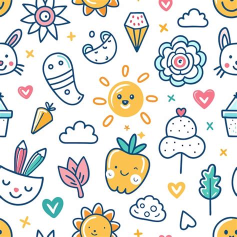Cute Doodles White Background