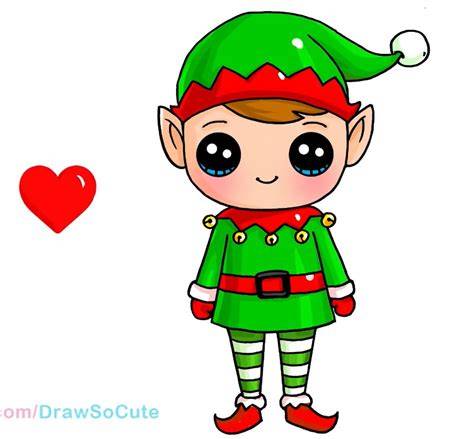 cute easy elf drawing