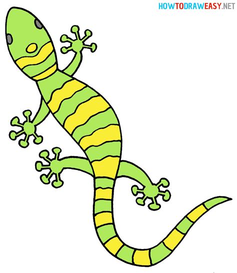 cute easy lizard drawing