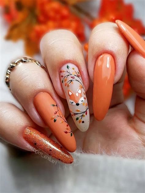 Cute Fall Nails Orange
