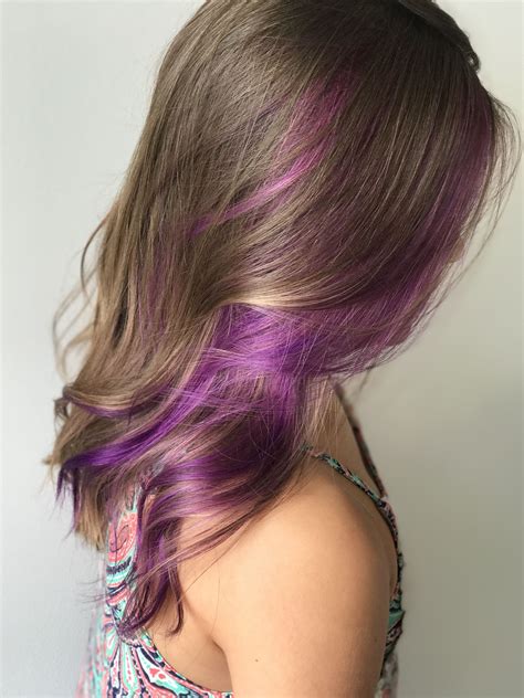 cute girl with purple hair