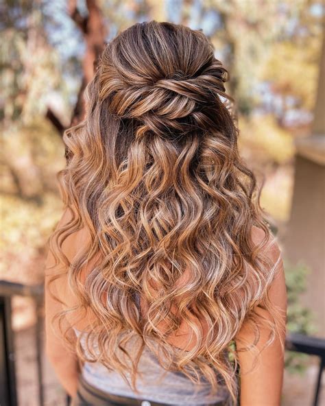 Stunning Cute Half Up Half Down Hairstyles For Curly Hair With Simple Style