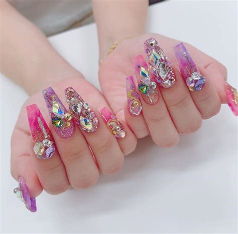 cute nails with gems