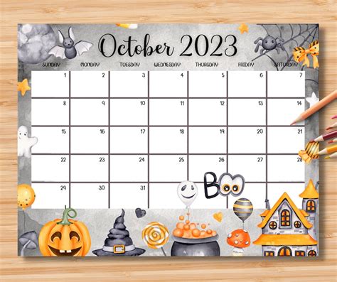 October 2023 Calendar 9 Cute & FREE Printables SaturdayGift