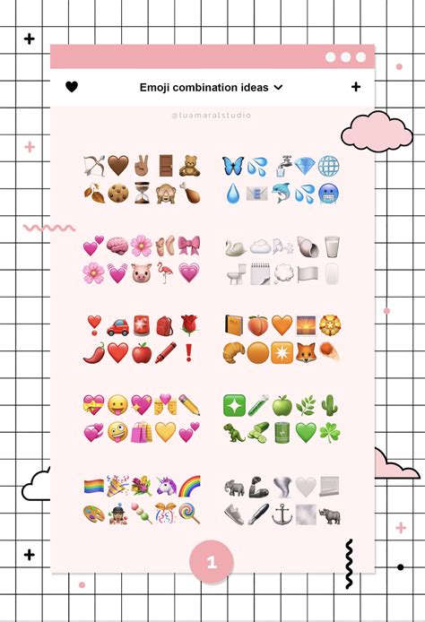 cute pink emoji combos