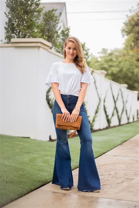 cute shirts to wear with flare jeans