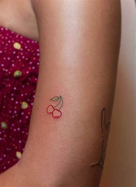 Cute Small Cherry Tattoo