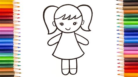 cute small doll drawing