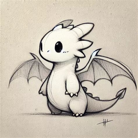 cute small dragon drawing