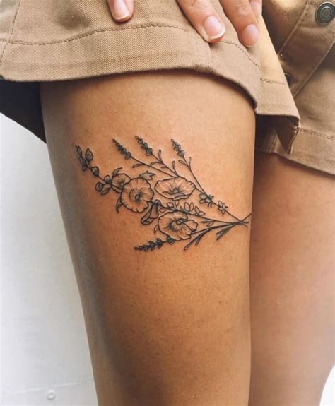 Cute Small Thigh Tattoos