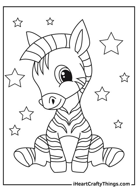 Cute Zebra Coloring Sheets