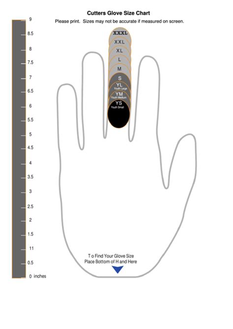 Cutters Gloves Size Chart