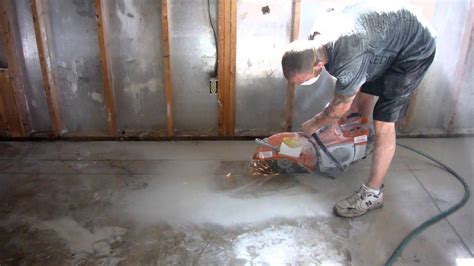 cutting concrete floor drain