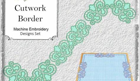 MG18 9477RQ. 100CO Cutwork embroidery, Border embroidery designs