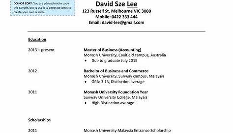 Download Accounting Student Resume Sample for Free - FormTemplate
