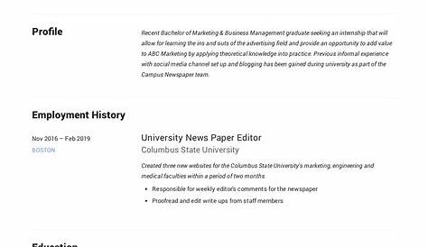 Intern Resume & Writing Guide | + 12 Samples | PDF | 2019