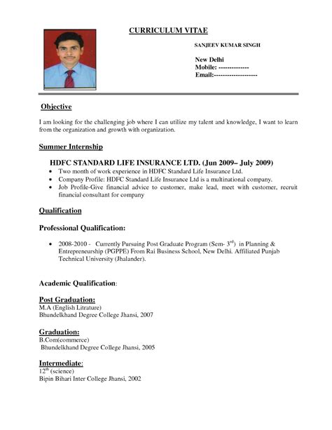 A Perfect Resume Format Curriculum vitae, Cv format for